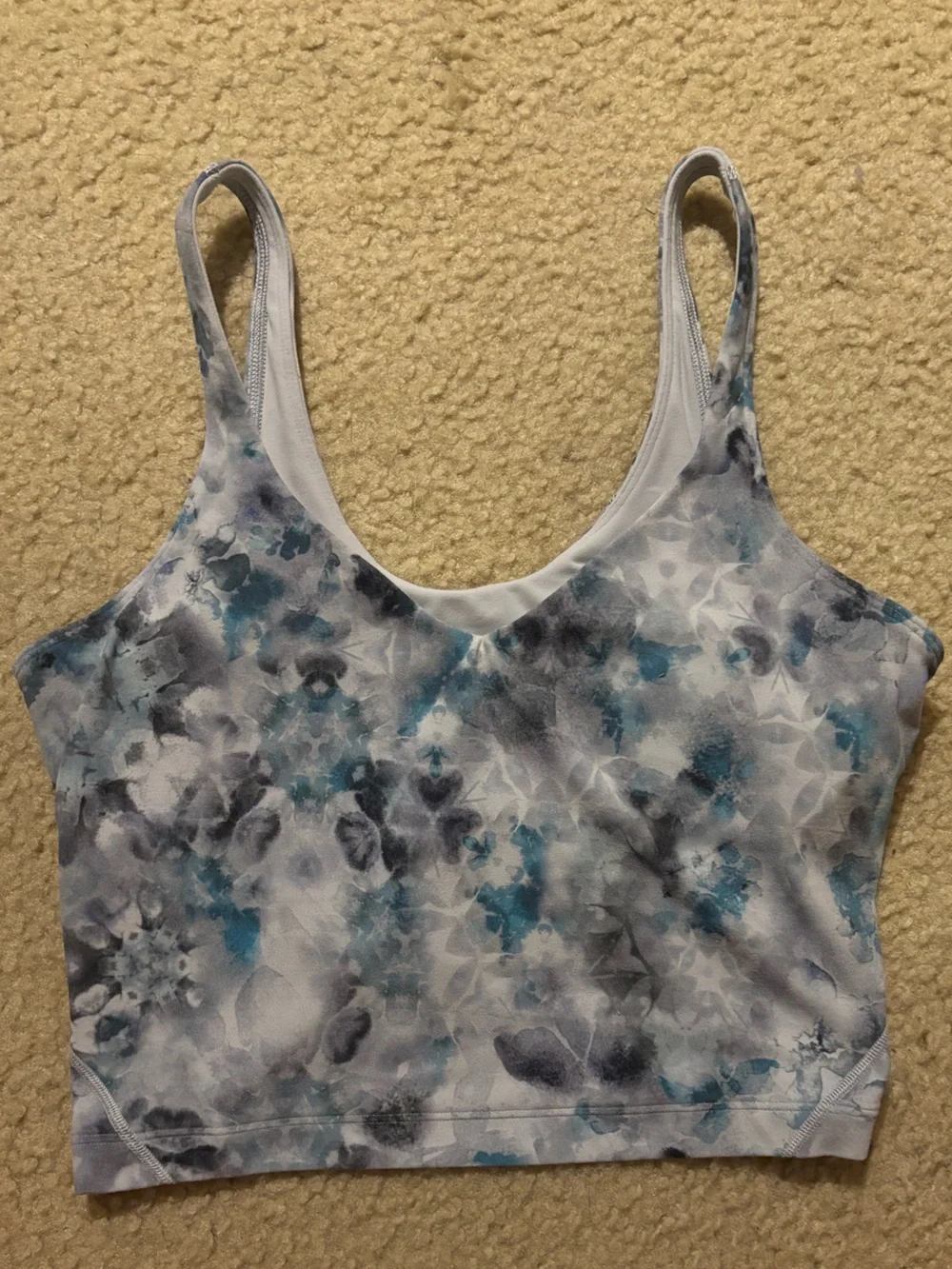 lululemon athletica Tie-Dye Blue Gray Sports align Crop Tank